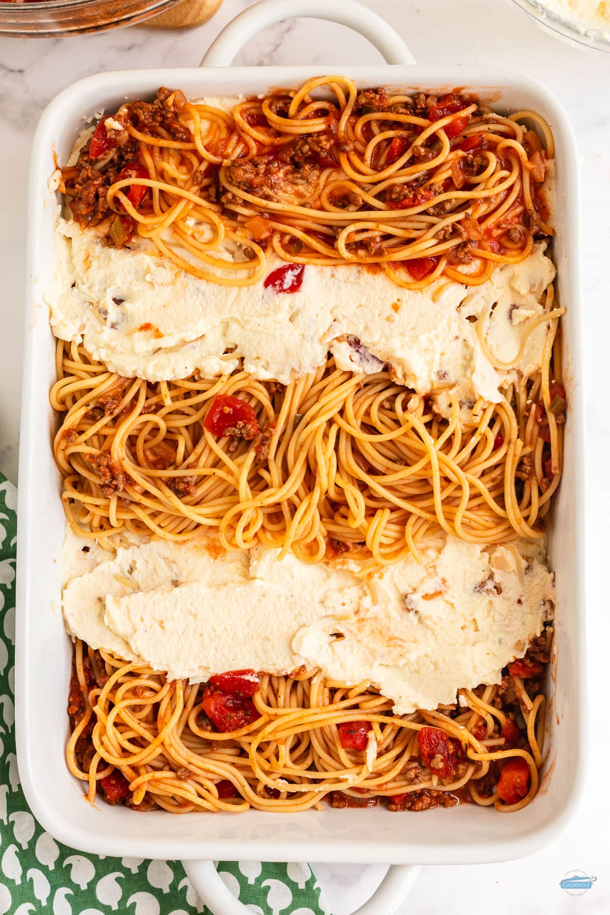 layers of spaghetti casserole