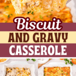 biscuits and gravy casserole pinterest pin image