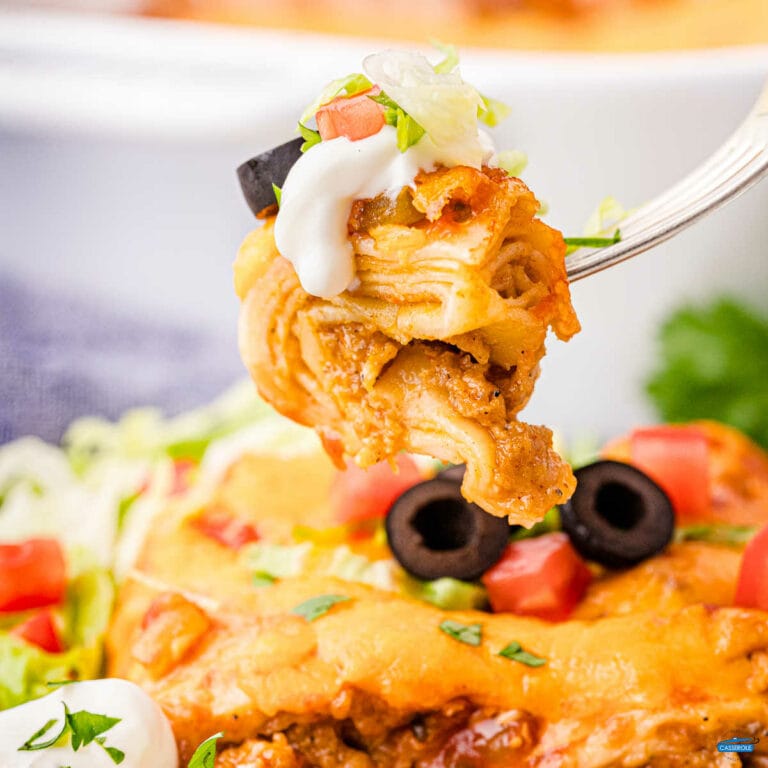 fork of frozen burrito casserole