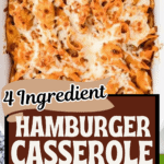 4 ingredient hamburger casserole facebook graphic