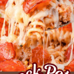 crockpot pizza casserole pinterest pin image