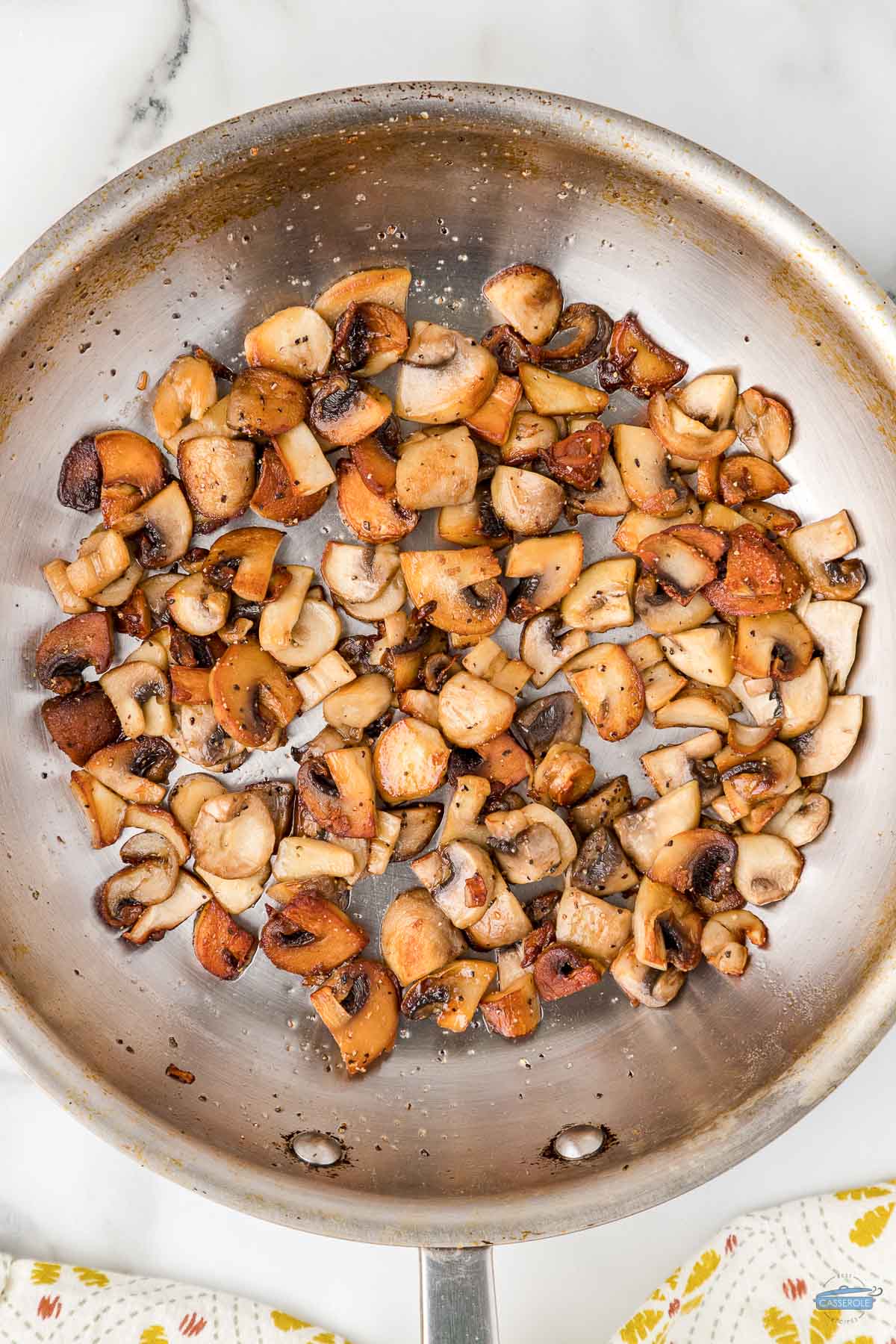 pan roasted mushrooms in a large skillet