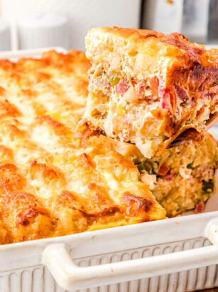corned beef hash in a casserole dish