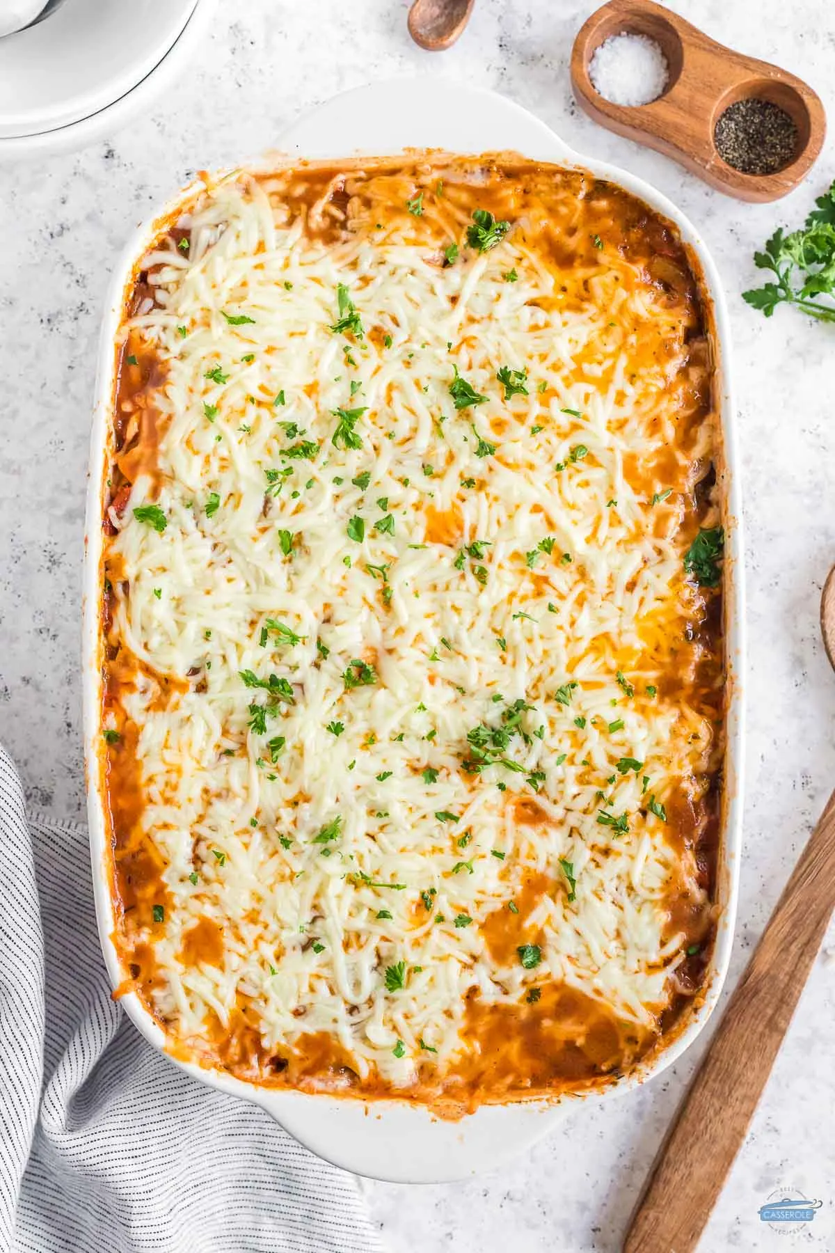 baked pepper casserole with cheese on top