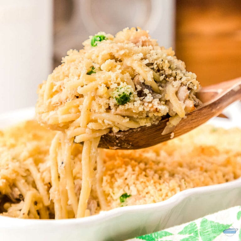 scoop of tuna tetrazzini