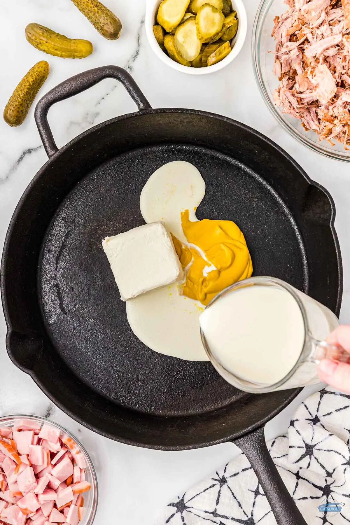 cream in a large skillet