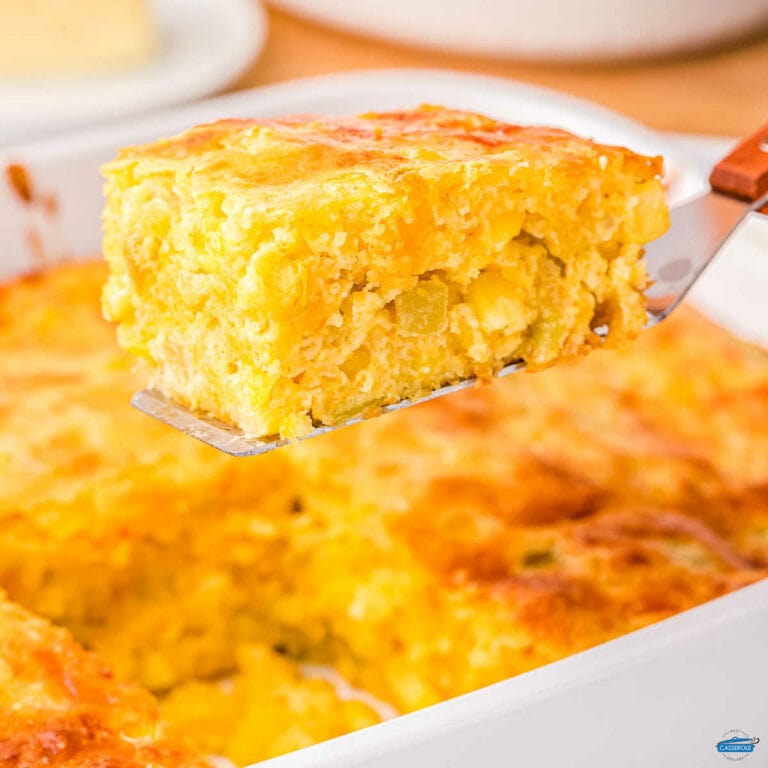 slice of cornbread casserole