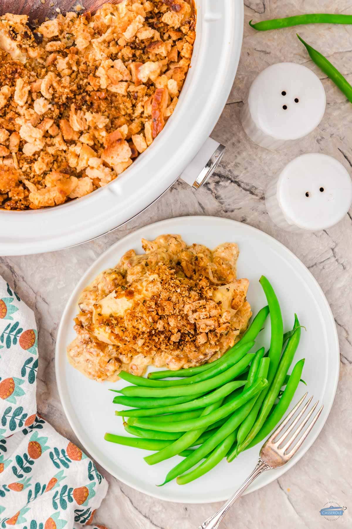serve any of these casseroles with your favorite veggies. I like steamed green beans because they are easier and the kids will eat them.