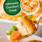 chicken pot pie bubble up casserole pinterest pin image