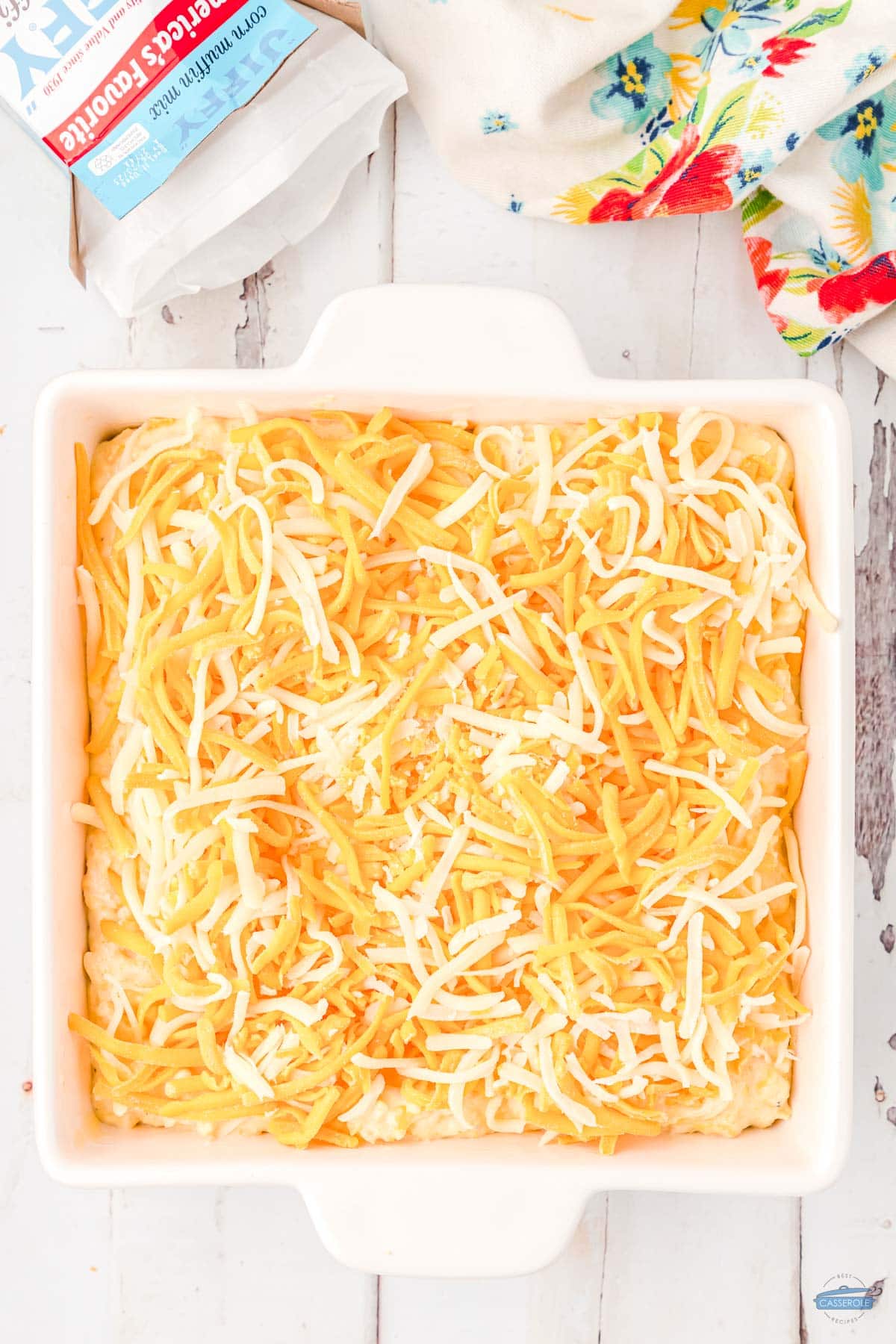 cheese on top of casserole
