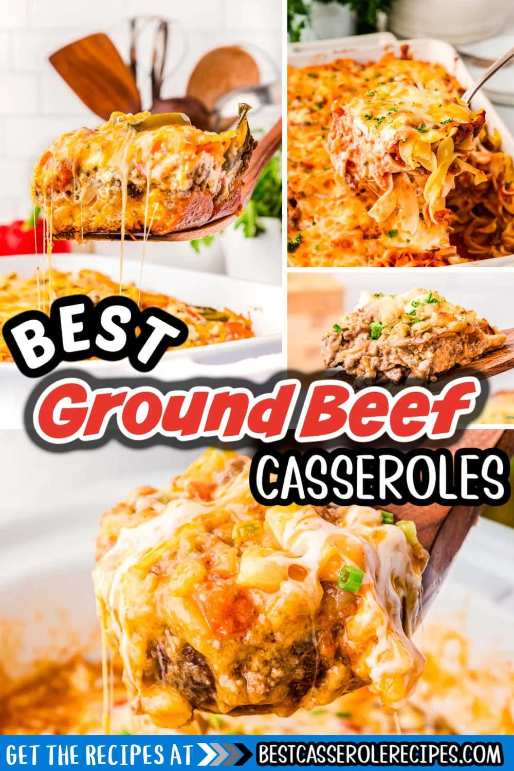 collage of ground beef casserole recipes
