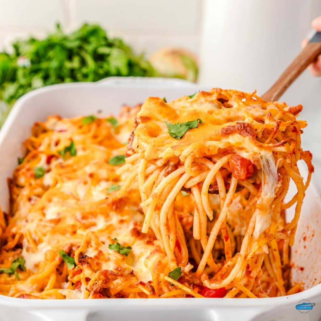 easy taco spaghetti bake