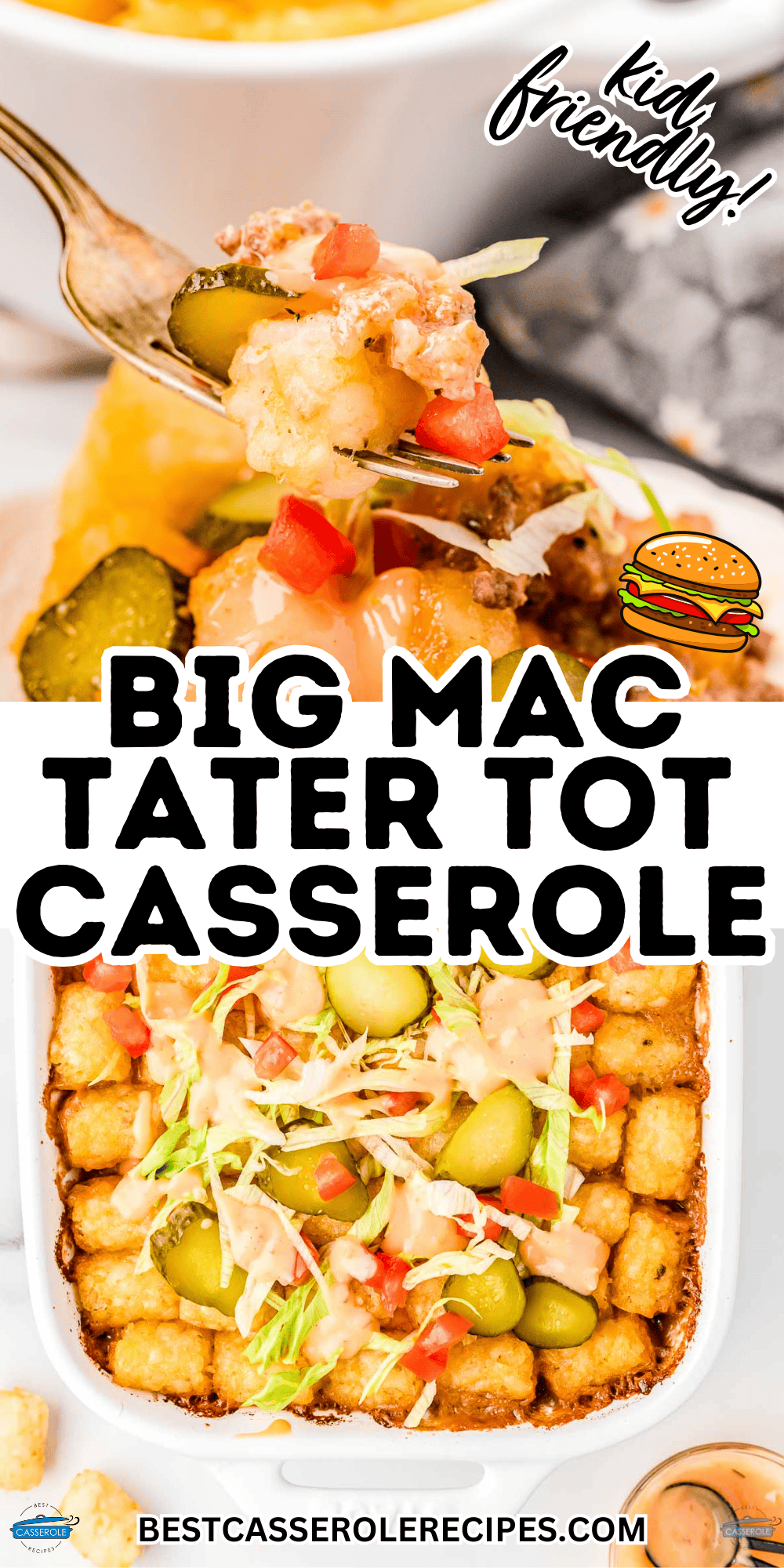 big mac casserole collage
