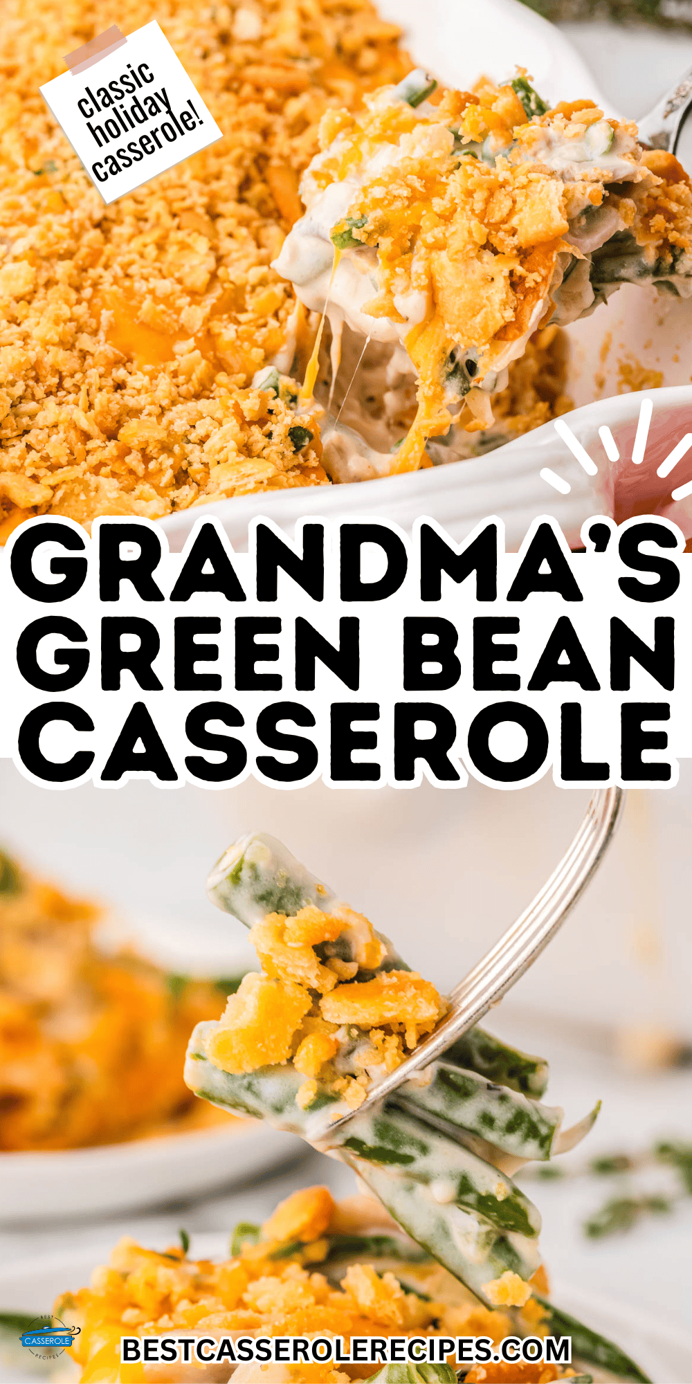 grandma's green bean casserole collage