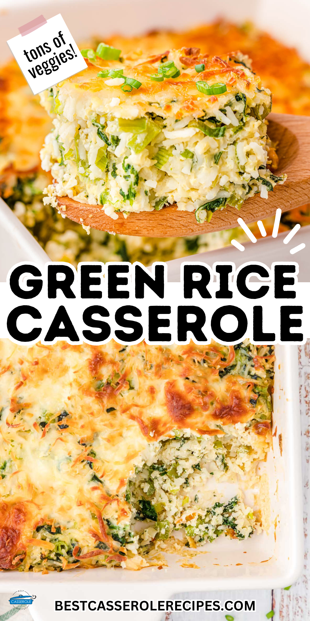 green rice casserole collage