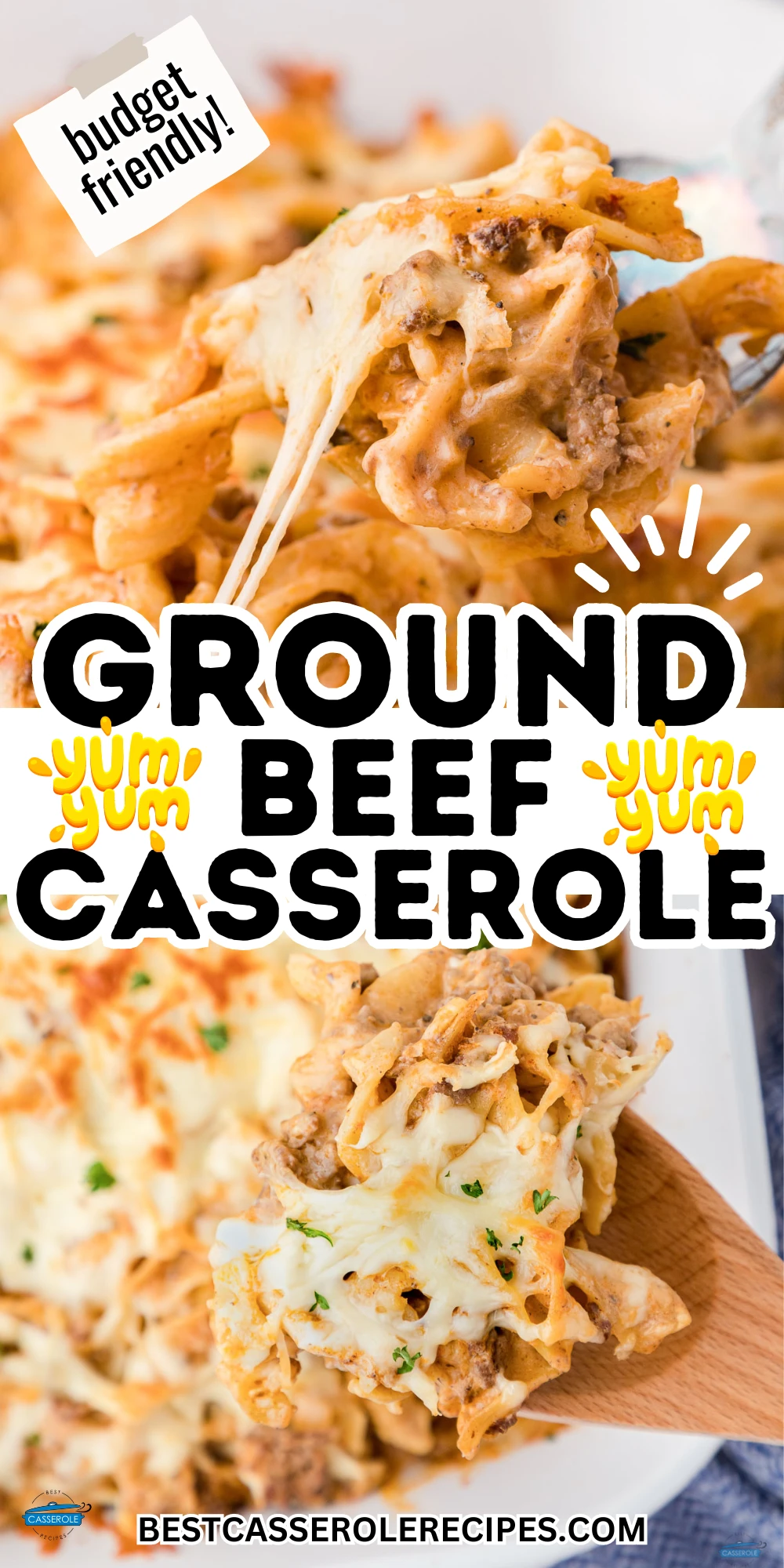 simple ground beef casserole collage