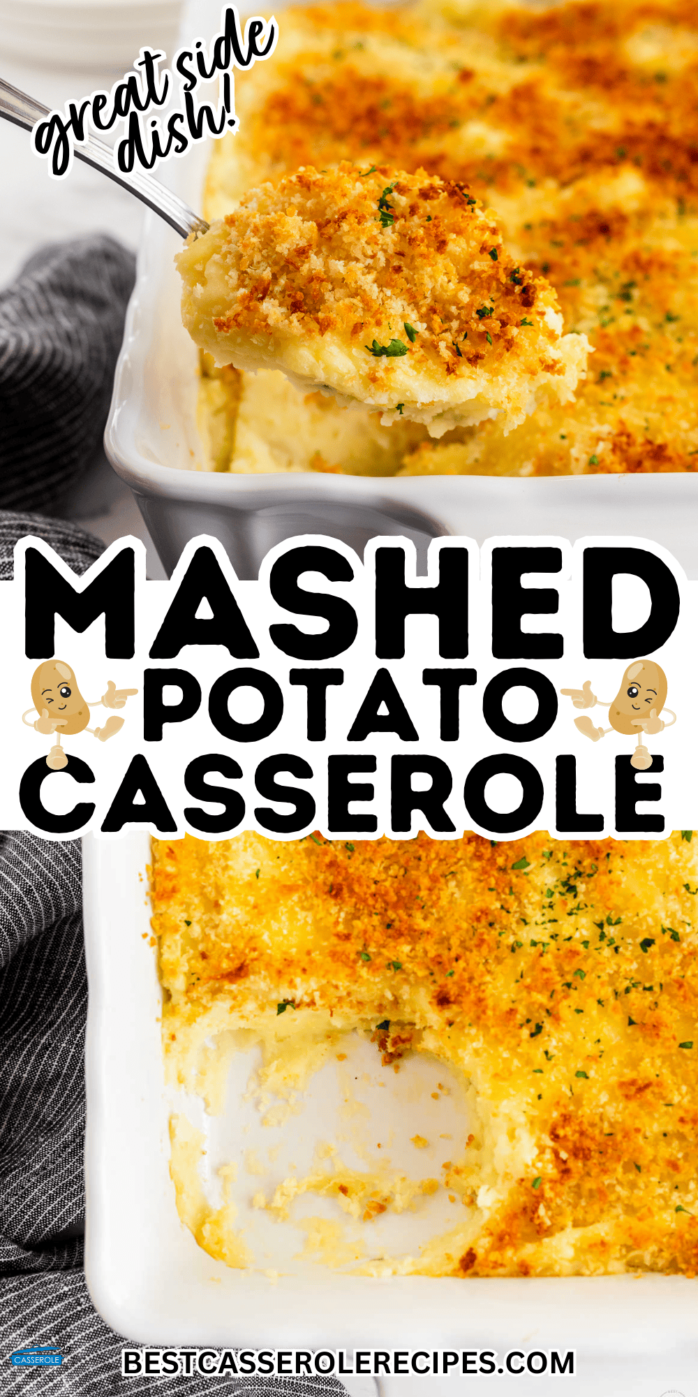 mashed potato casserole collage