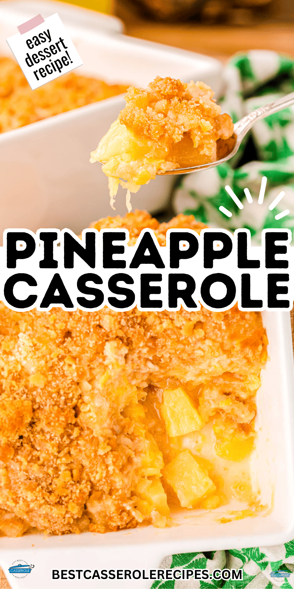 pineapple casserole collage