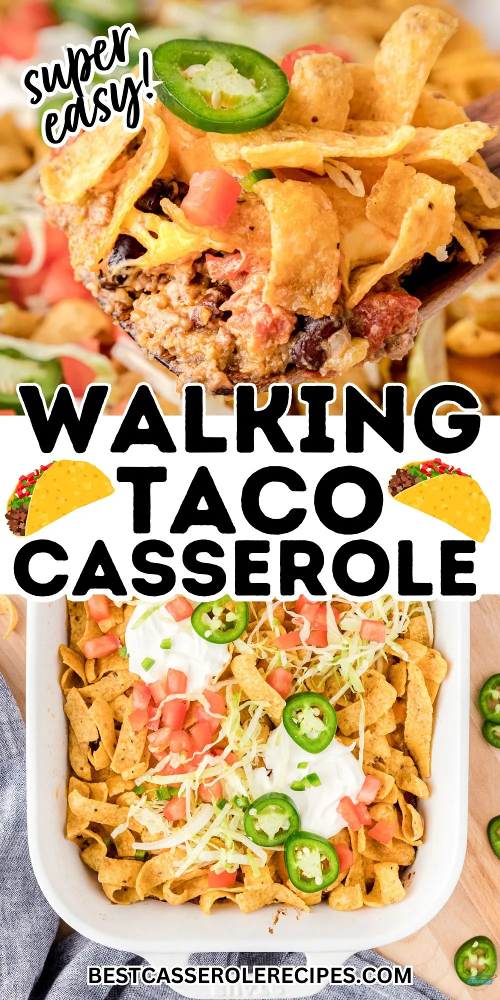 walking taco casserole collage
