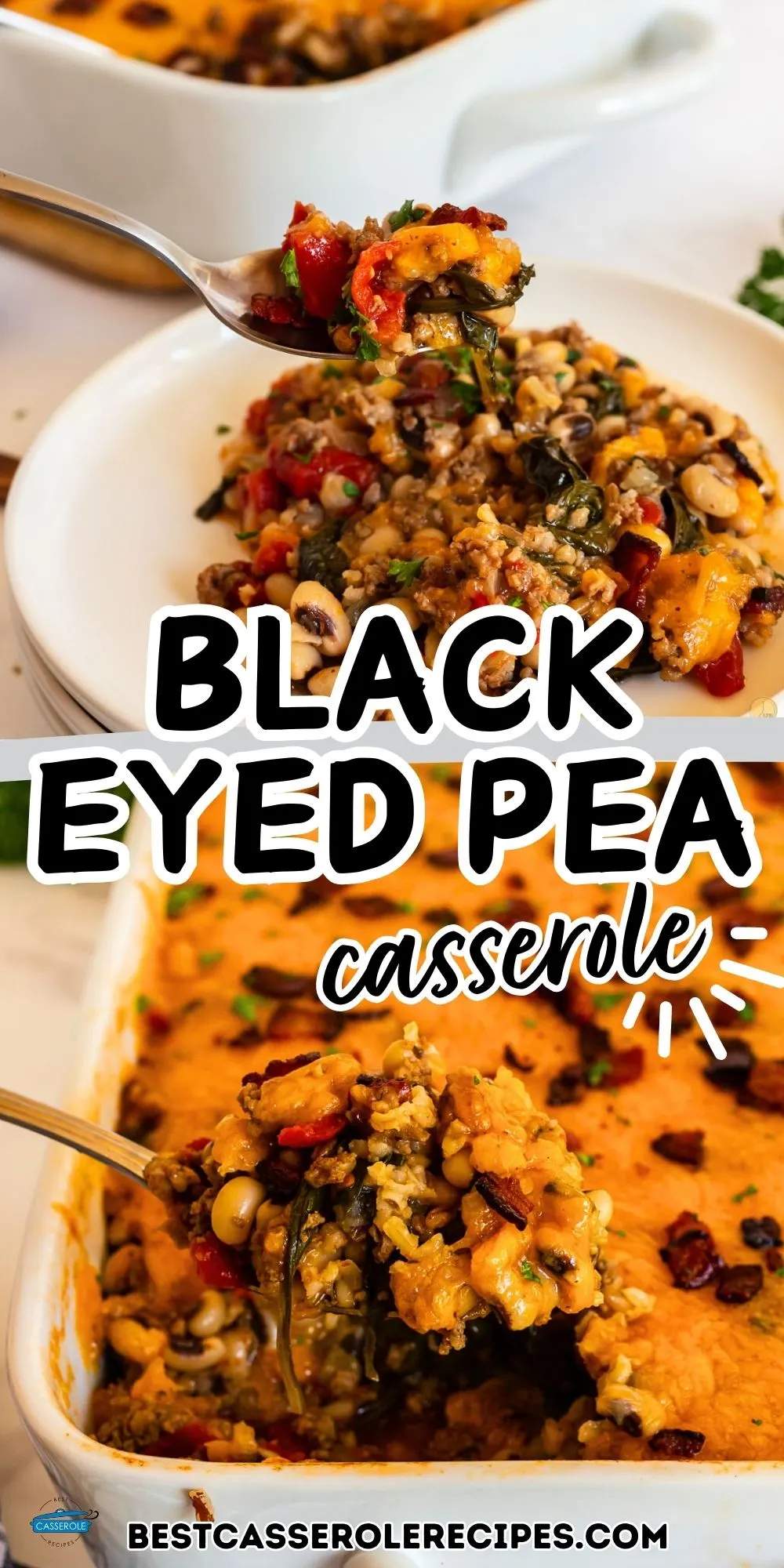 black eyed pea casserole collage