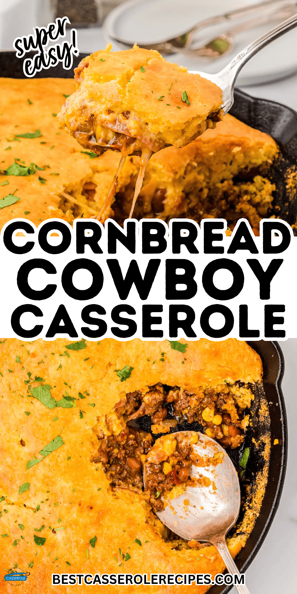 cornbread cowboy casserole photo collage