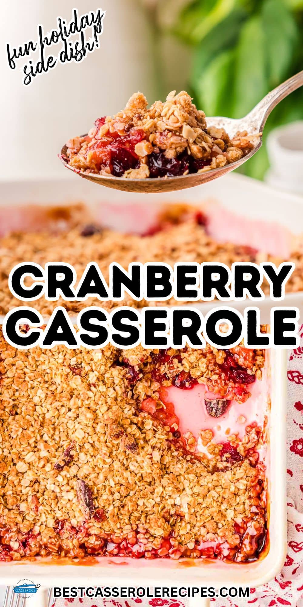 collage of cranberry casserole pictures