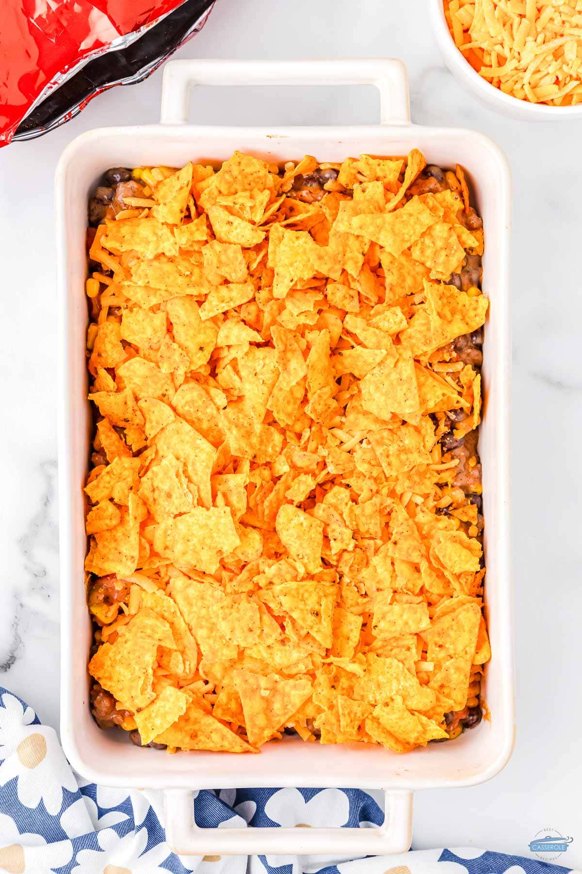 layers of doritos and cheese