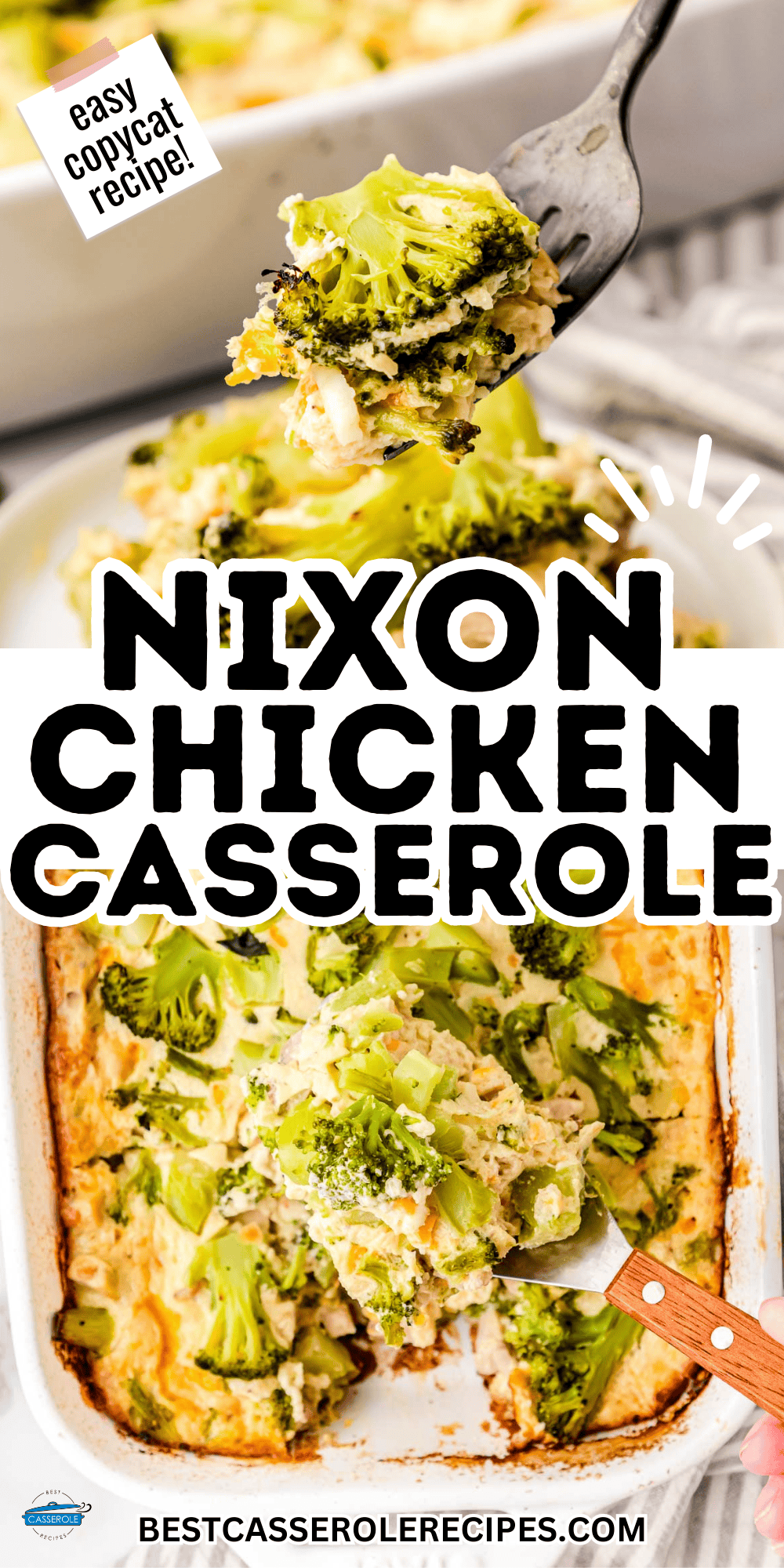 Nixon chicken casserole recipe photos in a collage